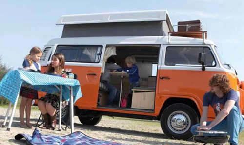 Cousinade en mode Pique-nique avec un Combi Vintage camper Touraine 