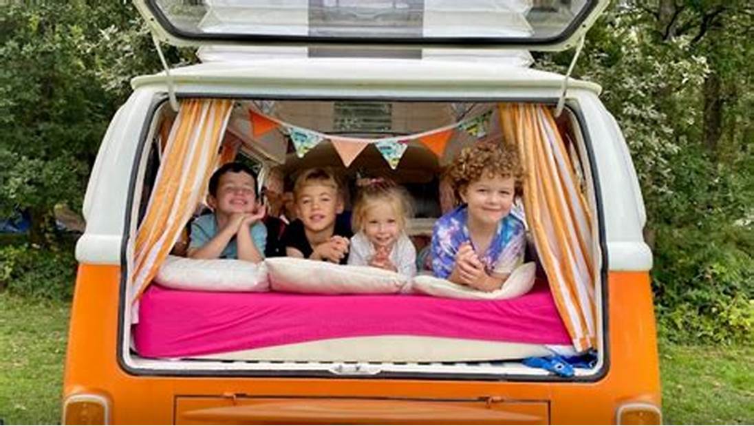 photos souvenirs pour la cousinade en combi avec Vintage Camper Touraine